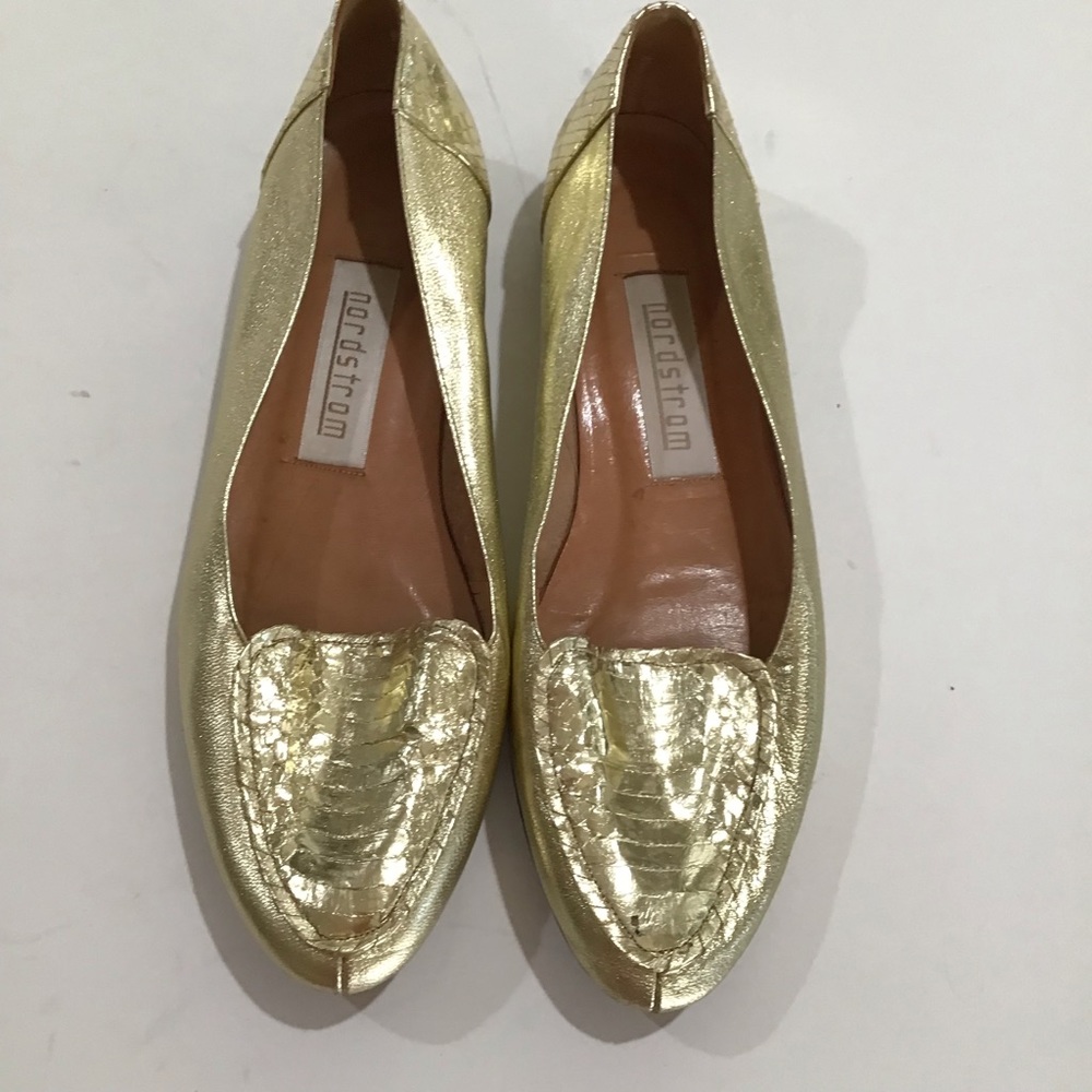 Nordstrom Gold Loafers